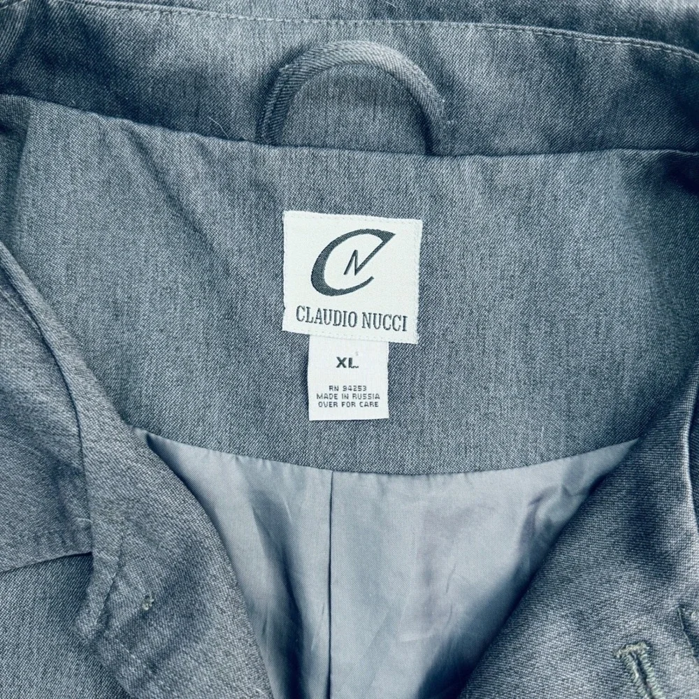 Claudio Nucci Mens XL Gray Button Front Harrington Jacket Made in Russia Lined